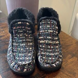 Hey Dude Tweed Fur-Lined Booties